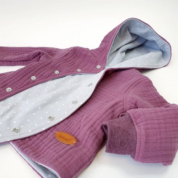 Musselin Jersey Übergangs-Jacke Punkte Grau