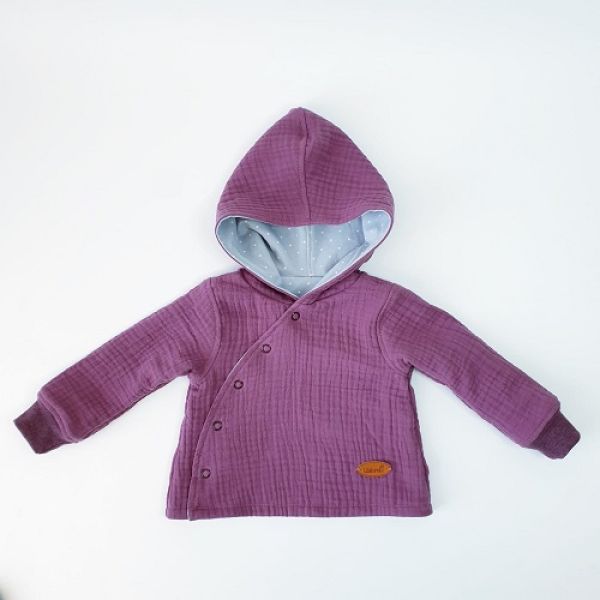 Musselin Jersey Übergangs-Jacke Punkte Grau