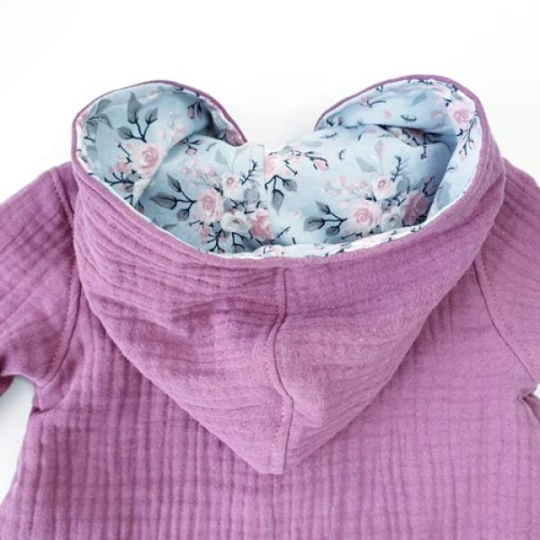 Musselin Übergangs-Jacke Beere Blumen