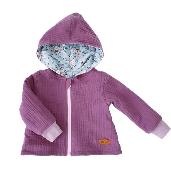 Musselin Übergangs-Jacke Beere Blumen