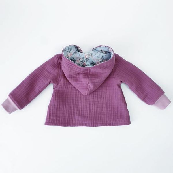 Musselin Übergangs-Jacke Beere Blumen