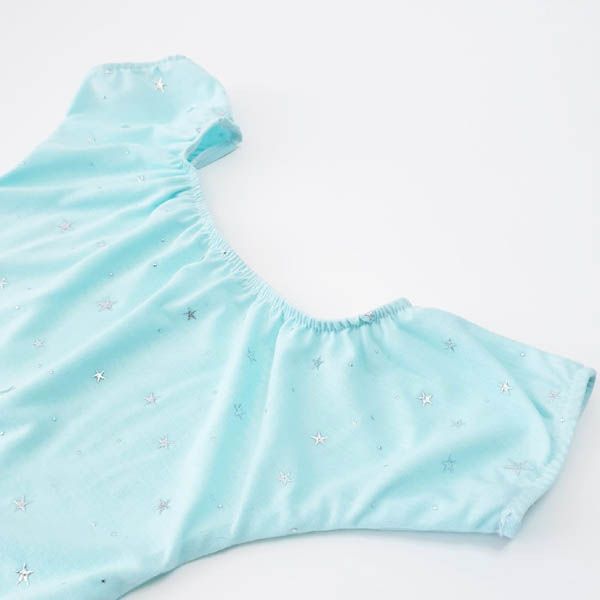 Carmen Sommerkleid Mintblau Silber Sterne
