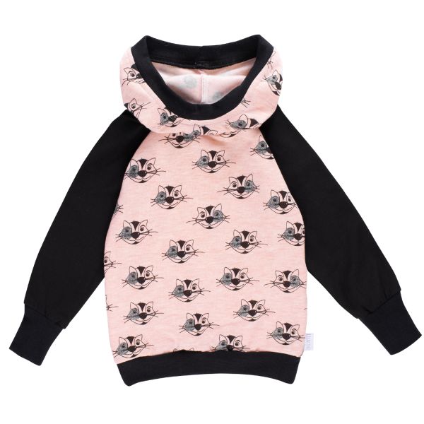 %SALE% Hoddie Katzen Schwarz Rosa 140/146