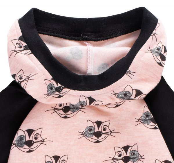 %SALE% Hoddie Katzen Schwarz Rosa 140/146