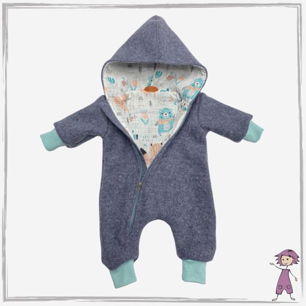 Walk Overall Grau Meliert Pastell Tiermuster