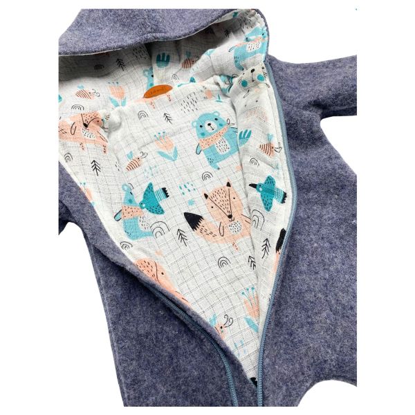 Walk Overall Grau Meliert Pastell Tiermuster