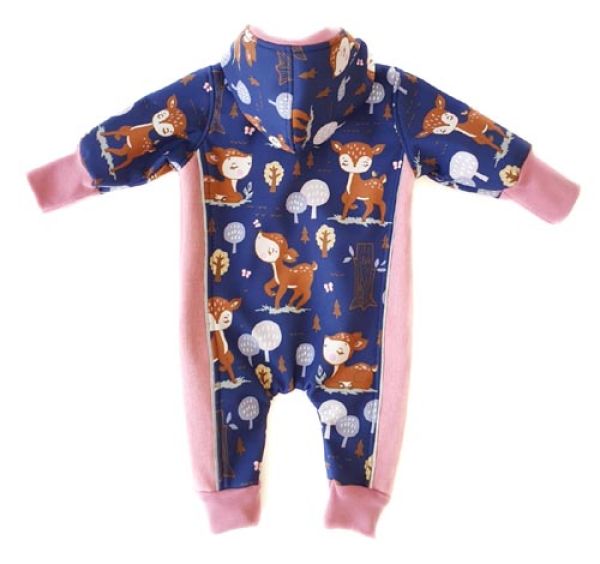 Gr. 56/62 Overall Softshell Blau Rosa Rehe Reflektorbänder