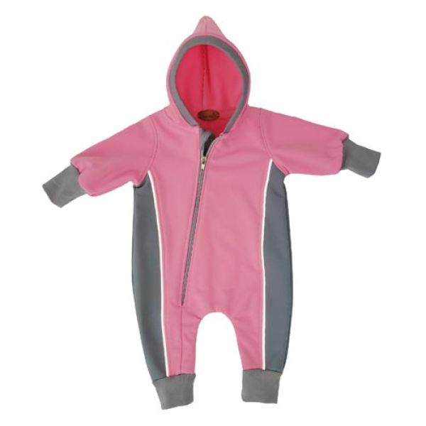 Gr. 56/62 Overall Softshell Rosa Grau mit Reflektorband