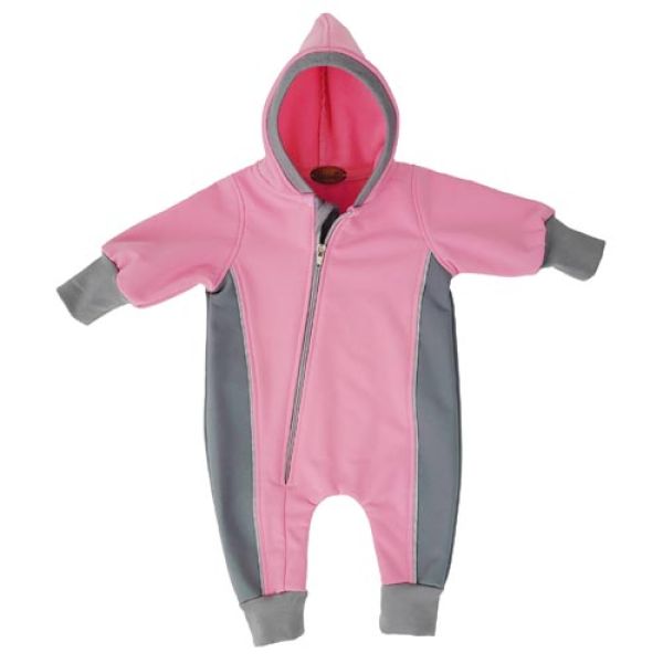 Gr. 56/62 Overall Softshell Rosa Grau mit Reflektorband