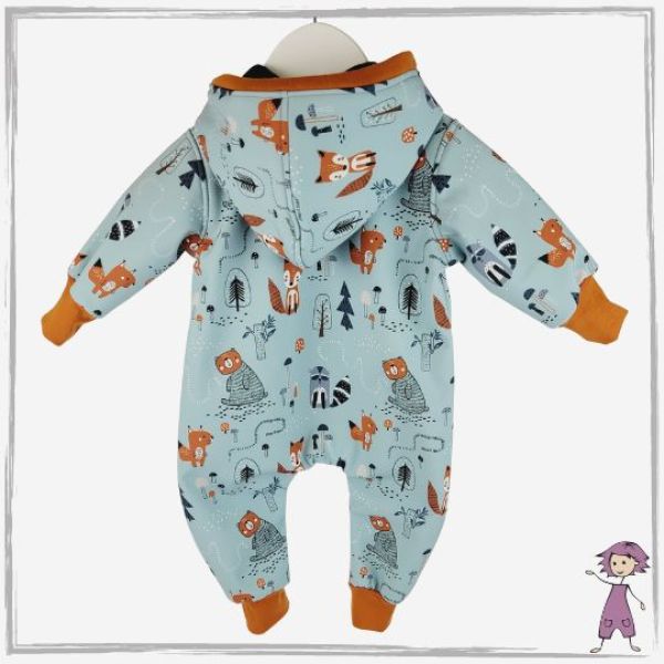 Overall Softshell Waldtiere Hellblau