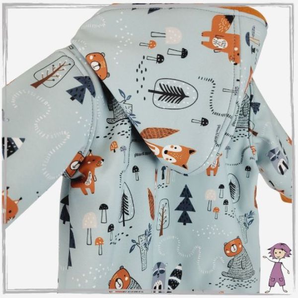 Overall Softshell Waldtiere Hellblau