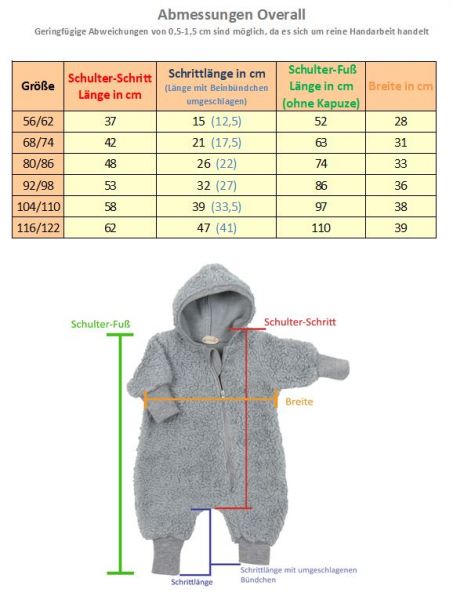 %Sale% Overall Jersey Fleece Apricot Streifen 50/56
