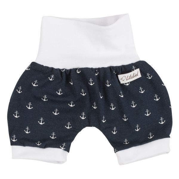 Kurze Hose Anker Blau Weiß