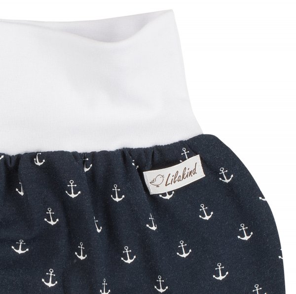 Kurze Hose Anker Blau Weiß