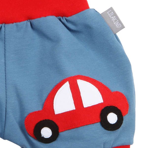 %SALE% Pumphose Kurz Auto Applikation Blau/Rot 62/68