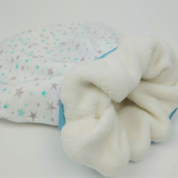 Jersey Strampelsack Weiss Sterne Blau