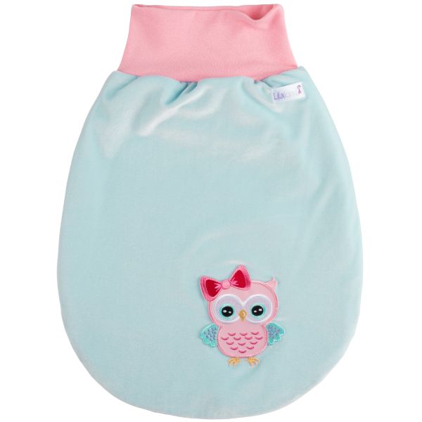 %Sale% Samt Schlafsack Eule Gefüttert Gr. 0-3