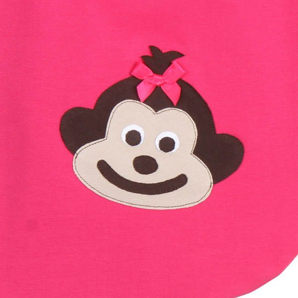 Strampelsack Affen Applikation Pink