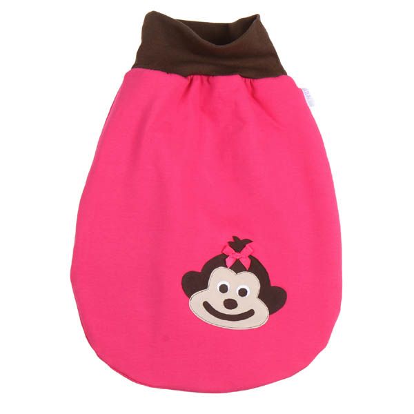 Strampelsack Affen Applikation Pink