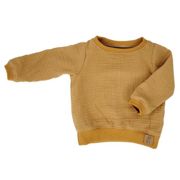 Musselin Sweater Langarm Shirt Uni