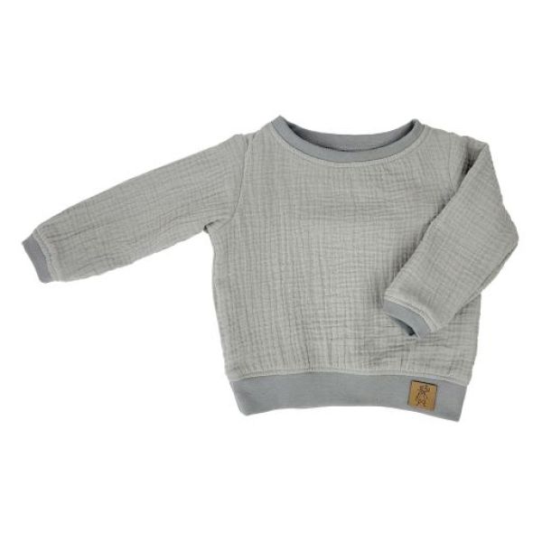 Musselin Sweater Langarm Shirt Uni