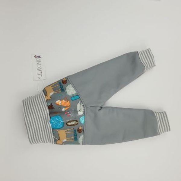 Softshellhose Grau Waldtiere Gr.56/62