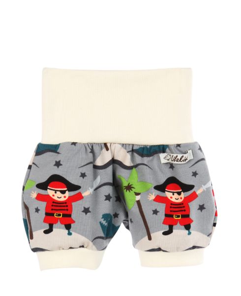 Kurze Pumphose Piraten Motiv Grau