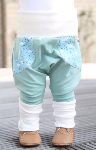 %Sale% Pumphose Jersey Sweat Mint Blumen 62/68