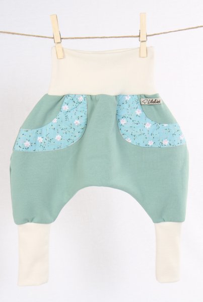 %Sale% Pumphose Jersey Sweat Mint Blumen 62/68