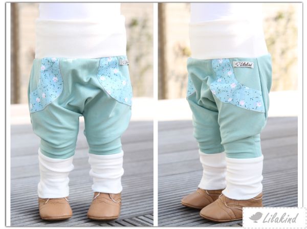 %Sale% Pumphose Jersey Sweat Mint Blumen 62/68