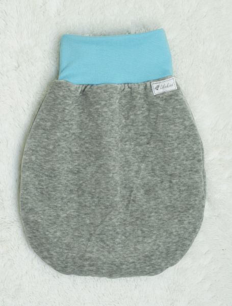 Strampelsack  Nicki Grau Meliert Türkis Gefüttert 0-3Monate