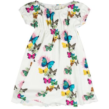 Carmenkleid Jersey Blume Schmetterlinge