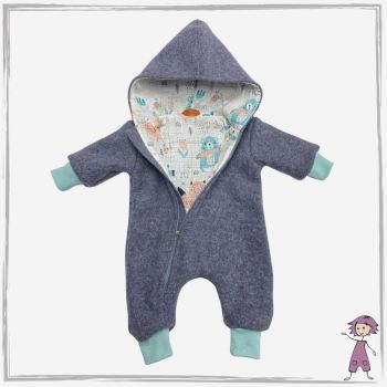 Walk Overall Grau Meliert Pastell Tiermuster